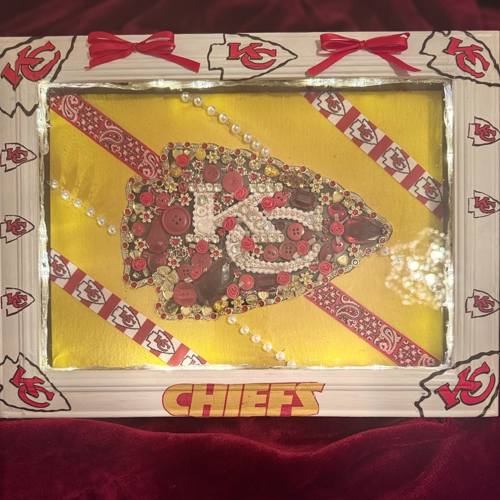 Handmade by Me in Kansas City!  KC Chiefs Wall Art Picture With Lights